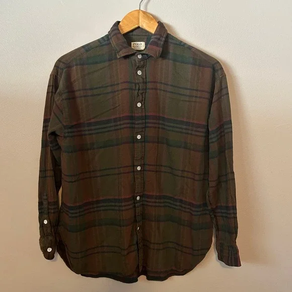 Polo Ralph Lauren Denim & Supply Men's L Brown Plaid Button Down Casual Shirt - Picture 2 of 6